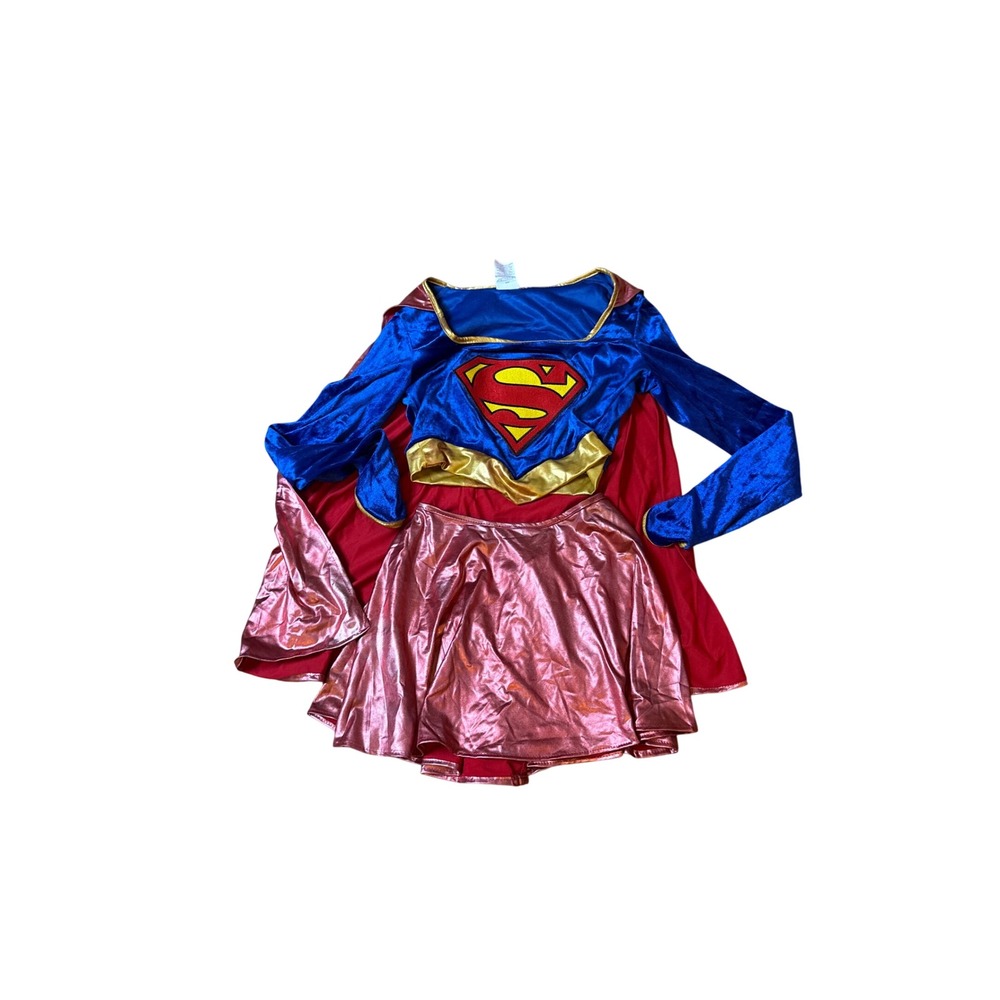 Rubie's Supergirl Costume Women Blue Pink Superhero Cosplay Set SIZE Young Adult